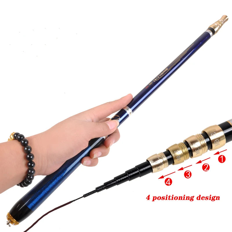 3.6M-6.3M Adjustable Positioning Fishing Rod Telescopic Ultra-Short Carbon Fishing Spinning Ultra Light Hard Stream Rod