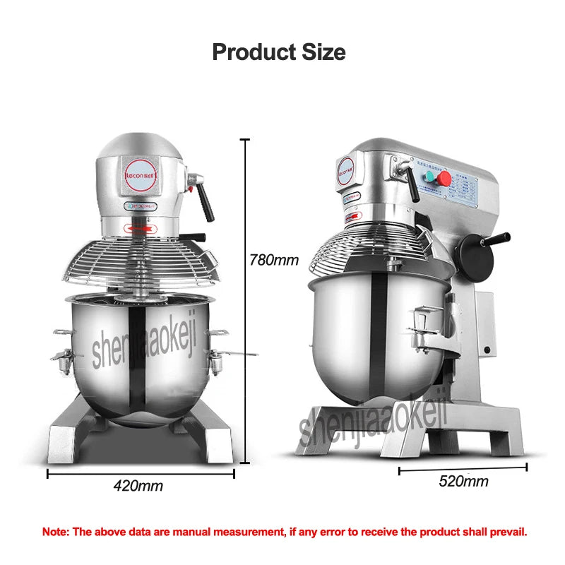 20L Automatic Bread Dough Mixer LC-B20 Commercial Multi-function Cream Mixer 3 In 1 Mixing Machine Eggbeater 220v/50hz 1100w