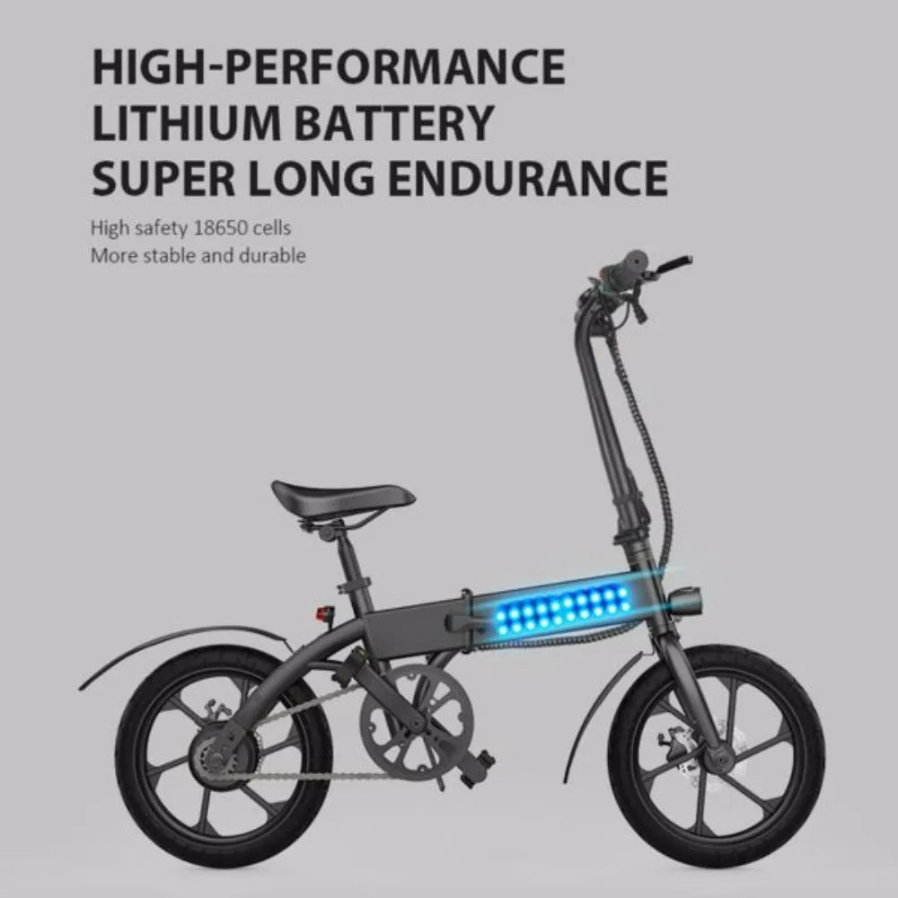 14 " Folding Urban Electric Bicycle Street Electric Bicycle 250W  Kicking Bicycle,E Bike with Removable Battery Rear Suspension