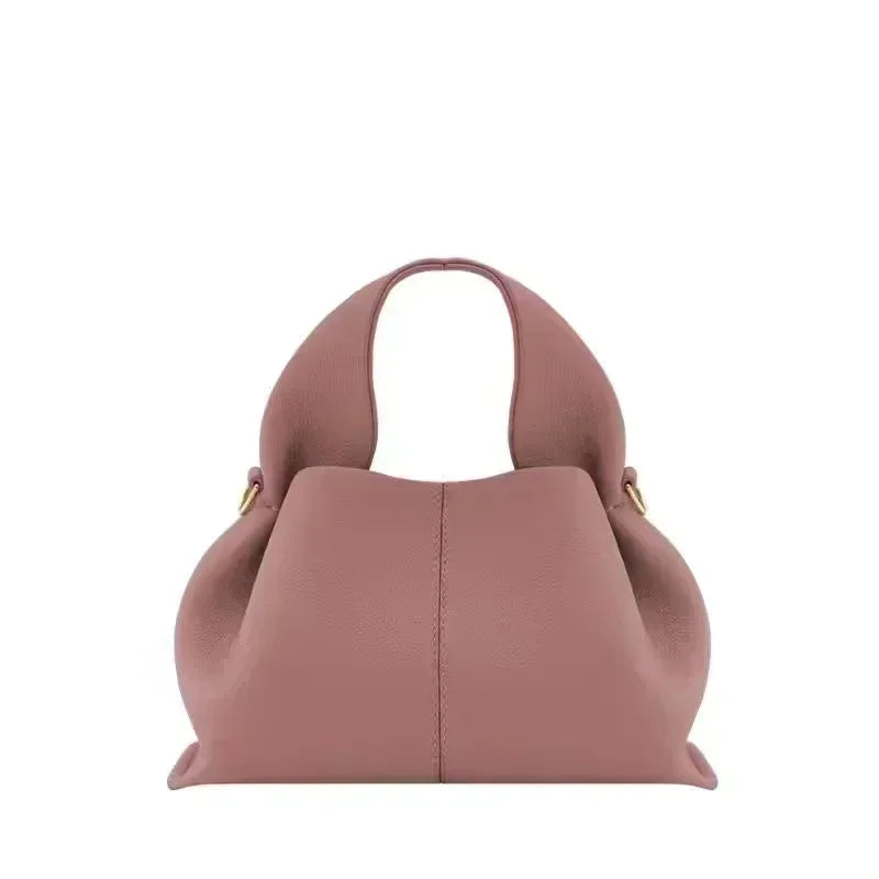 New French Luxury Brand Genuine Leather Cloud Bags for Women with Logo  Ladies Cowhide Simple Dumpling Shape Shoulder Handbag