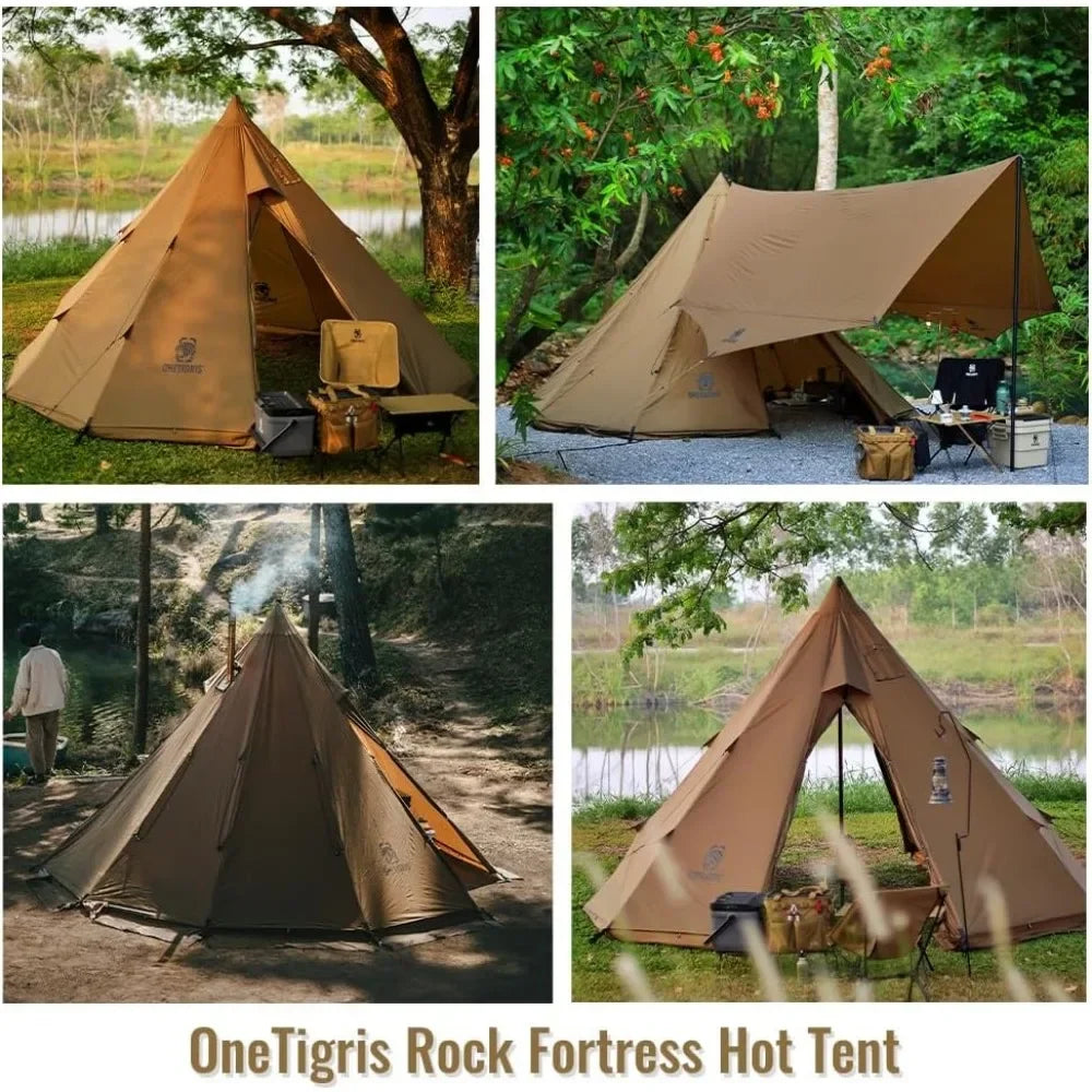 Hot Tent with Stove Jack 4-6 Person Tent, Family Tent for Camping Backpacking Hunting Fishing Waterproof Wind-Proof Freight free