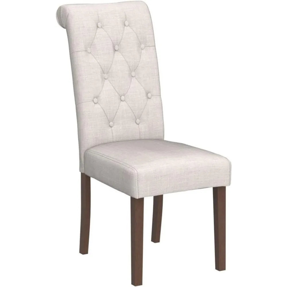 Tufted Dining Room Chairs Set of 2, Accent Parsons Diner Chairs Upholstered Fabric Side Stylish Kitchen Chairs