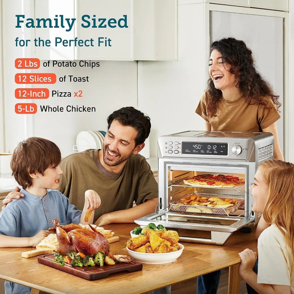 Smart 11-in-1 Air Fryer Toaster Oven Combo, Airfryer Convection Oven Countertop, Bake, Roast, Reheat, Broil, Dehydrate,