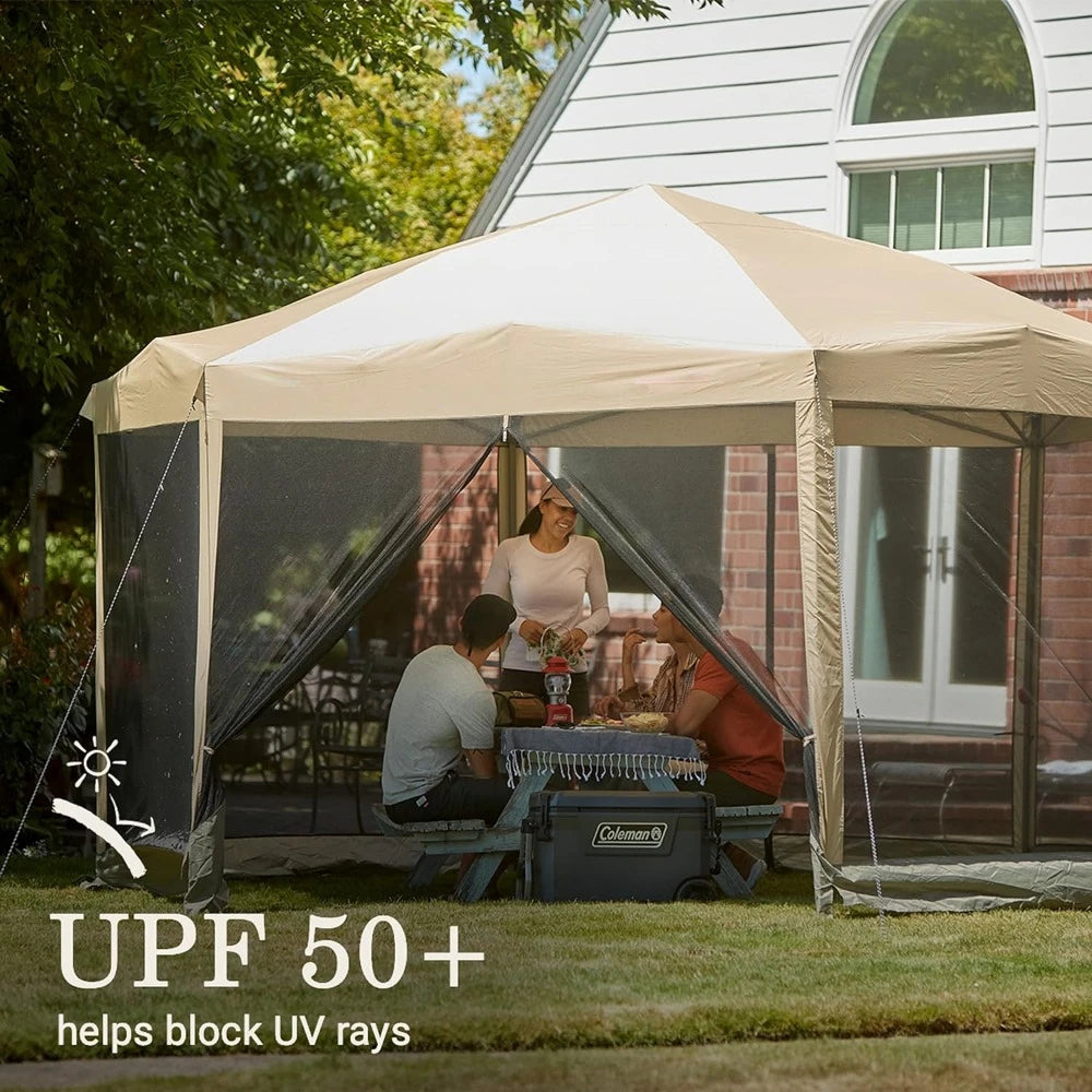 Canopy Tent with Instant Setup, Outdoor Gazebo for Bug-Free Lounging, Shelter Fits Over Picnic Tables for Parties,Canopy Tent