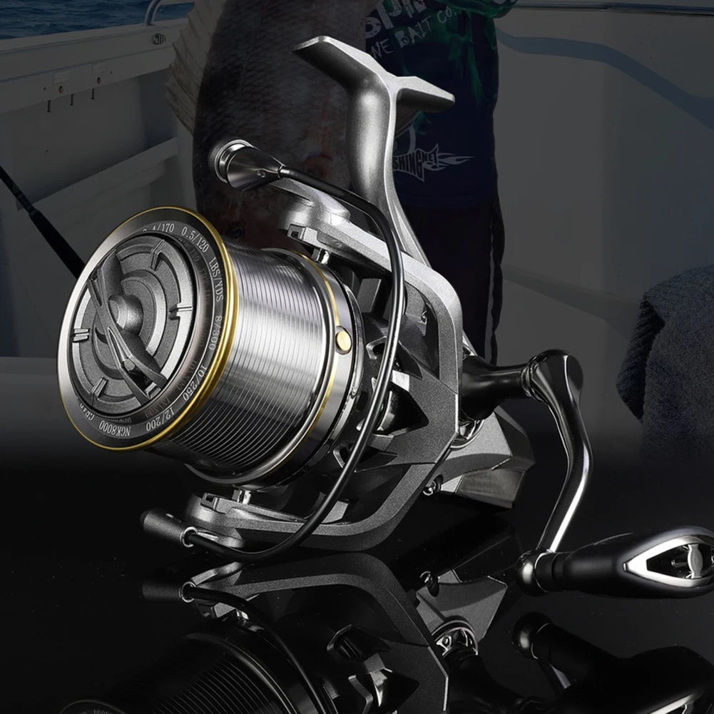 Spinning Reel 4.8:1 Gear Ratio High Speed 8000-14000 Wire Cup 17+1BB Bearings Fishing Reel With 18KG Braking Force