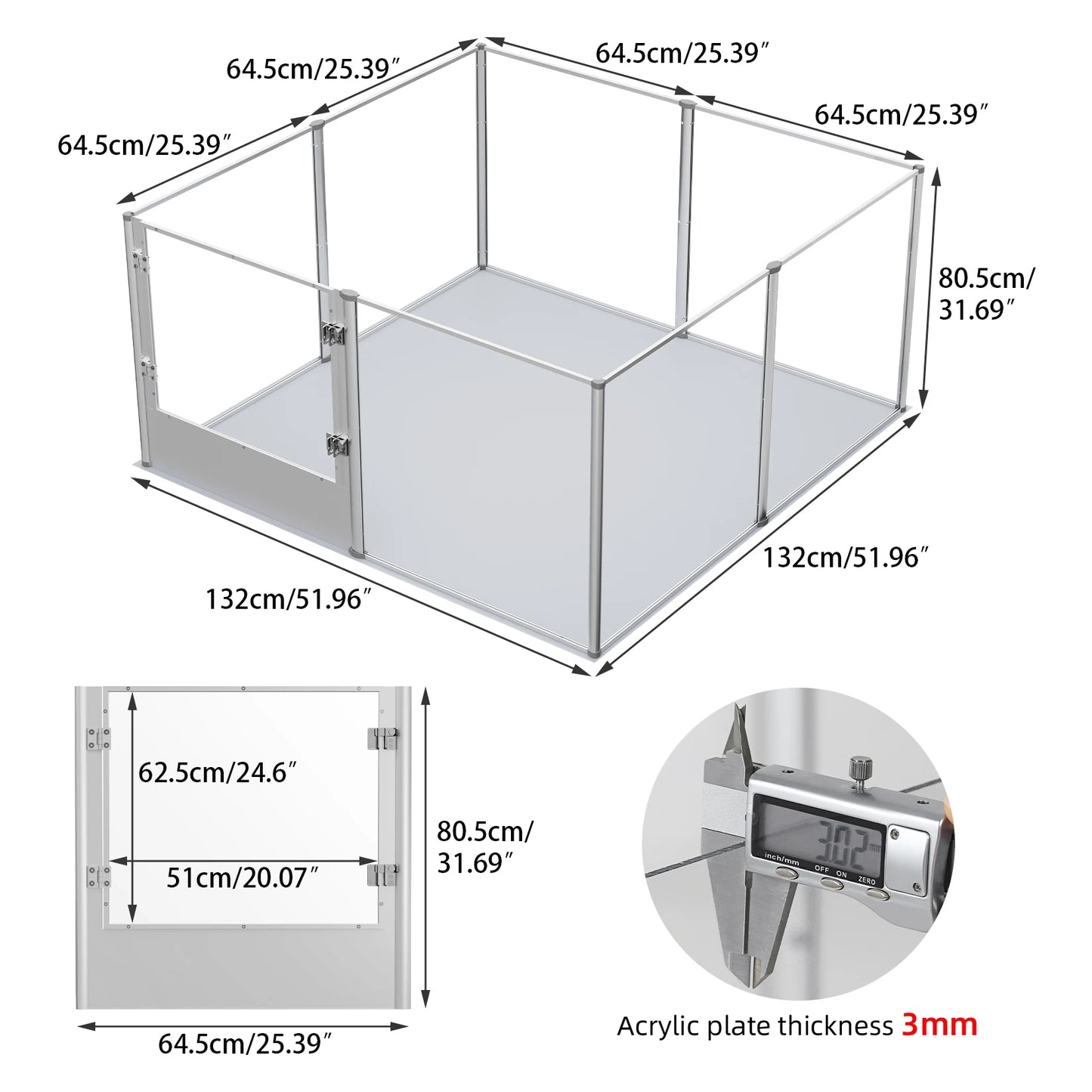 Dog Playpen Pet Pen 8 pens for Dogs Crate Cage Kennel Dog Fence Clear Dog playpen for Small, Medium Dogs Puppy and Rabbit