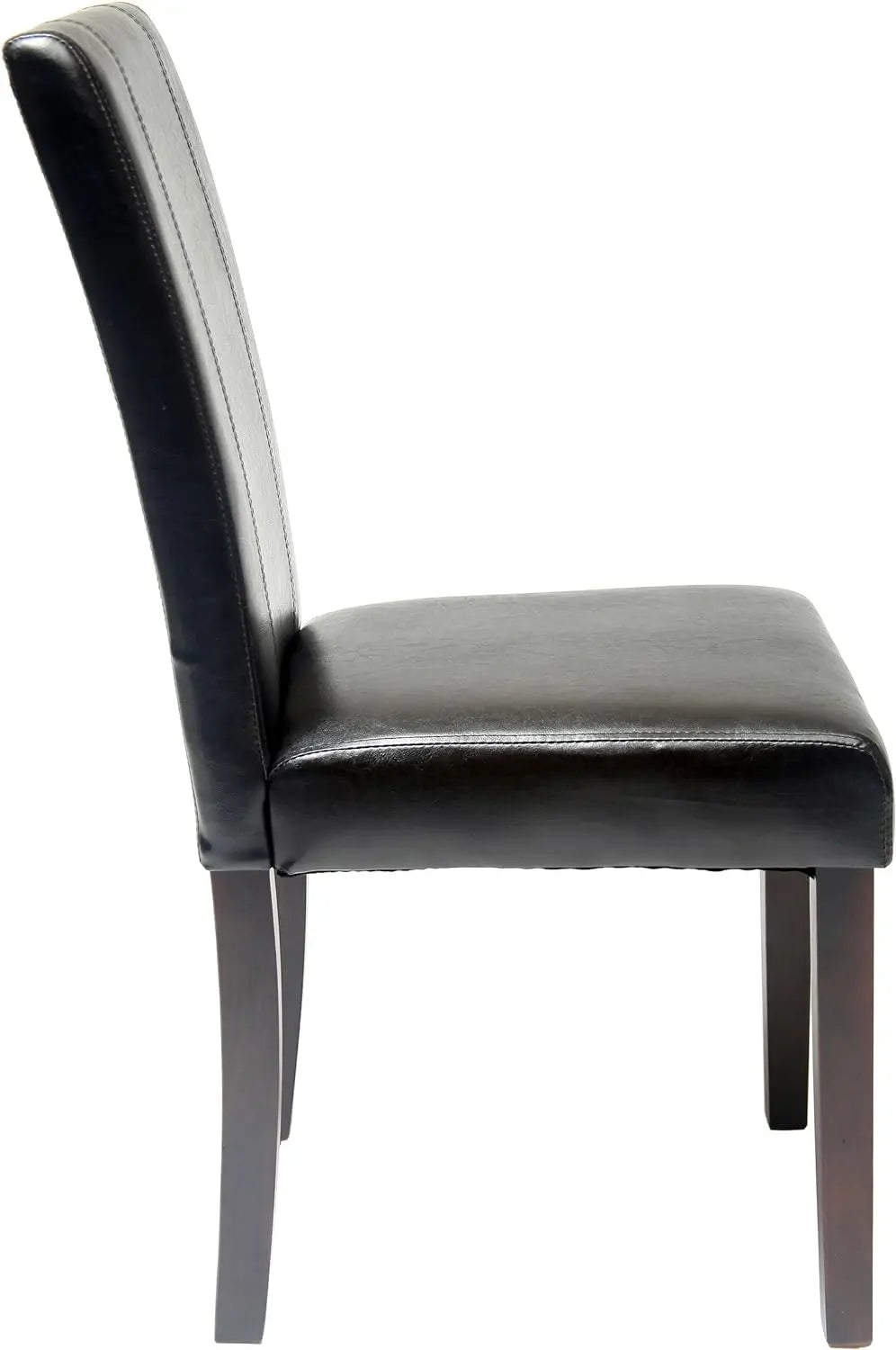 Urban Style Solid Wood Leatherette Padded Parson Chair, Black, Set of 2, Accent Dinning chair