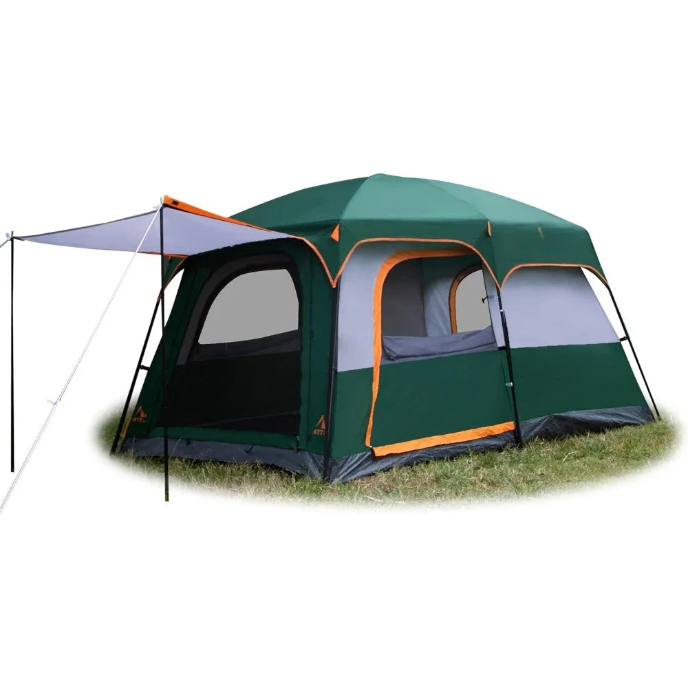 Large Tent 6 Person,Family Cabin Tents,Straight Wall,3 Doors and 3 Windows with Mesh,Waterproof,Big Tent for Outdoor Tents