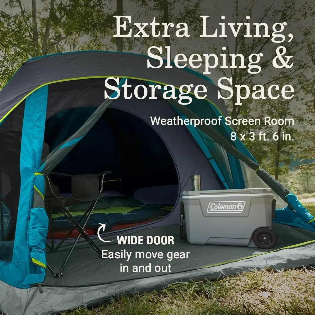 Weatherproof 4/6 Person Tent Blocks 90% of Sunlight, Sets Up in 5 Minutes, and Includes Extra Storage/Sleeping Place