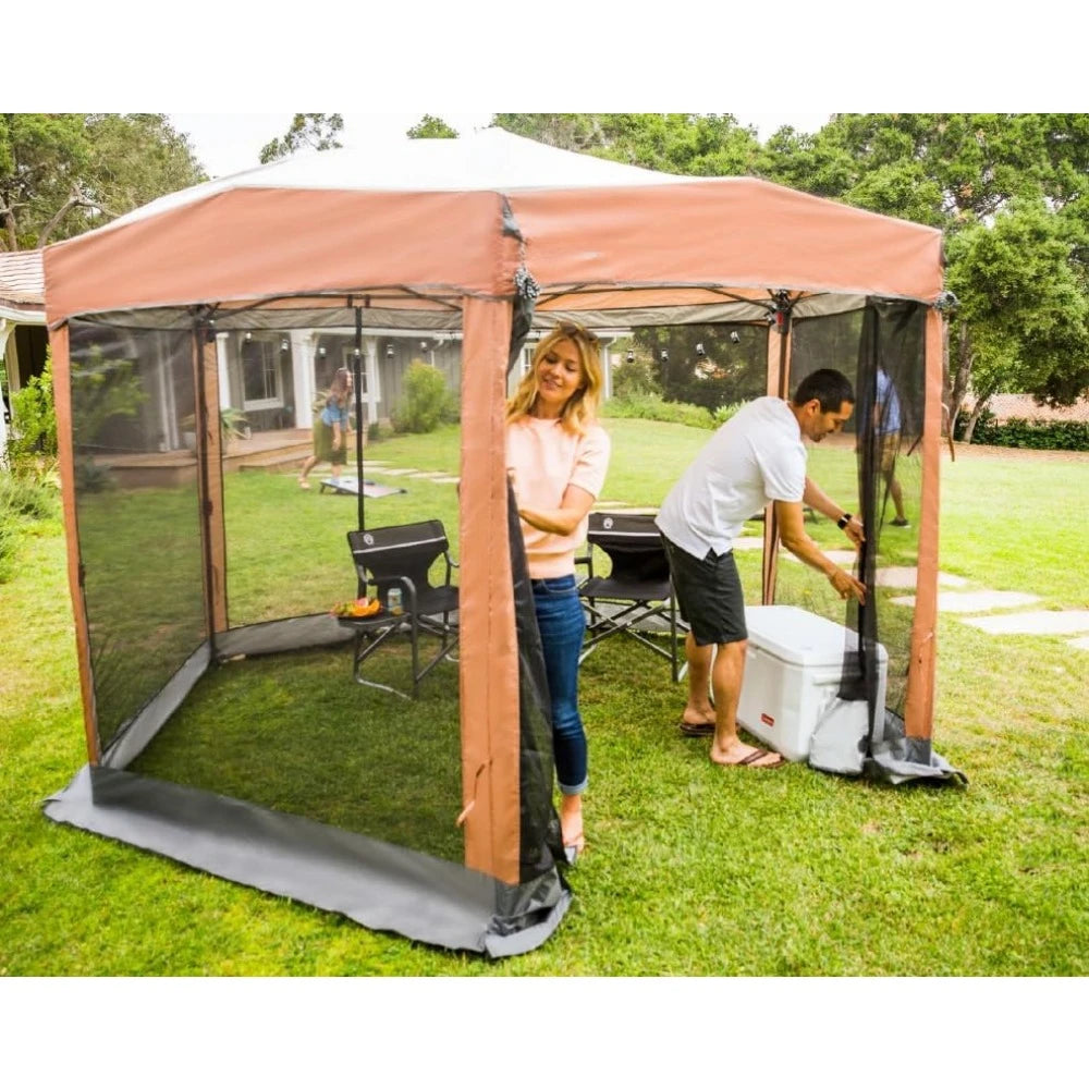 Canopy Tent with Instant Setup, Outdoor Gazebo for Bug-Free Lounging, Shelter Fits Over Picnic Tables for Parties,Canopy Tent