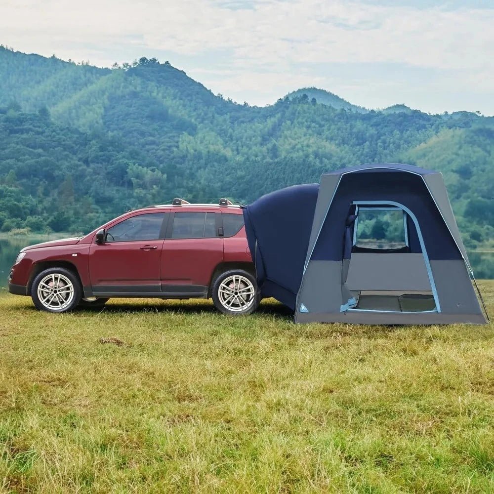 Tent SUV Car 5 Person with Movie Screen Weather Resistant Portable for Car SUV Van Camping,Includes Rainfly and Storage Bag Tent