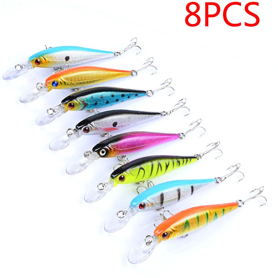 8pcs Jerkbait Minnow Crankbait Fishing Lures Set Hard Bait Kit Artificial Wobbler For Pike Trolling Carp Fishing Tackle Swimbait