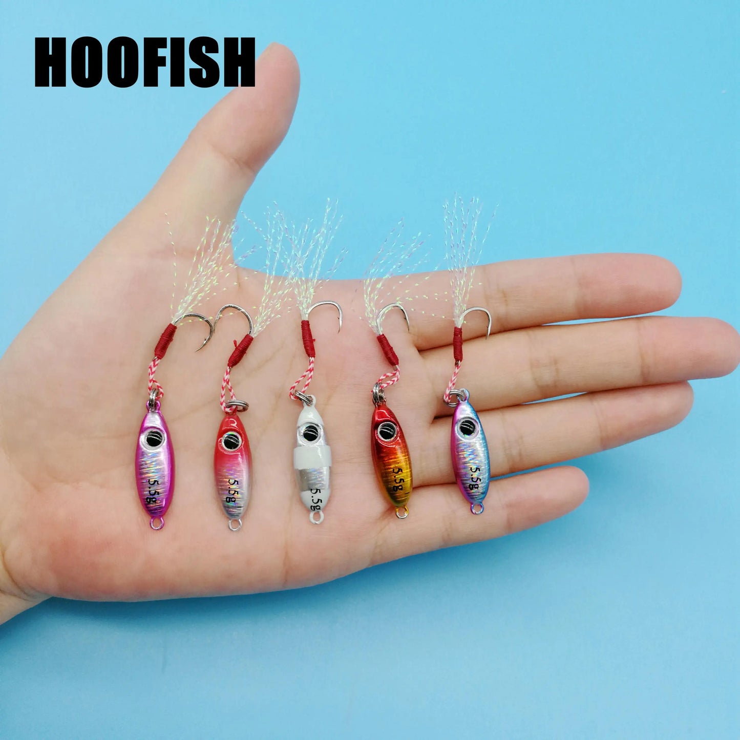 HOOFISH 20PCS/LOT Mini Metal Jig Fishing Lure  5.5g/7.5g/10g/14g/17g/21g Jigging Spoon  Artificial Bait Jigging  Fishing Tackle