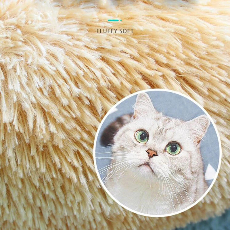 40-90cm Round Pet Bed for Large Dog Bed Super Soft Cat Bed Long Plush Dog House for Medium Dog House Winter Warm Sleeping