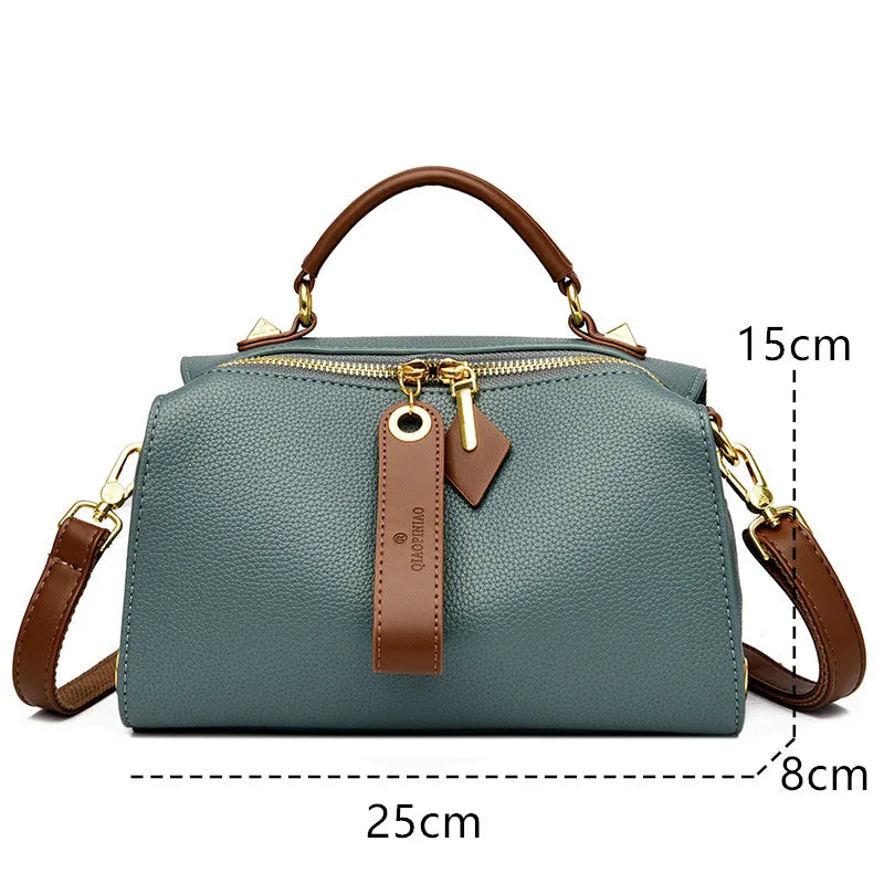 High Quality Solid Color Leather Shoulder Crossbody Bag For Women 2023 Luxury Women's Handbag Designer Female Messenger Tote Sac