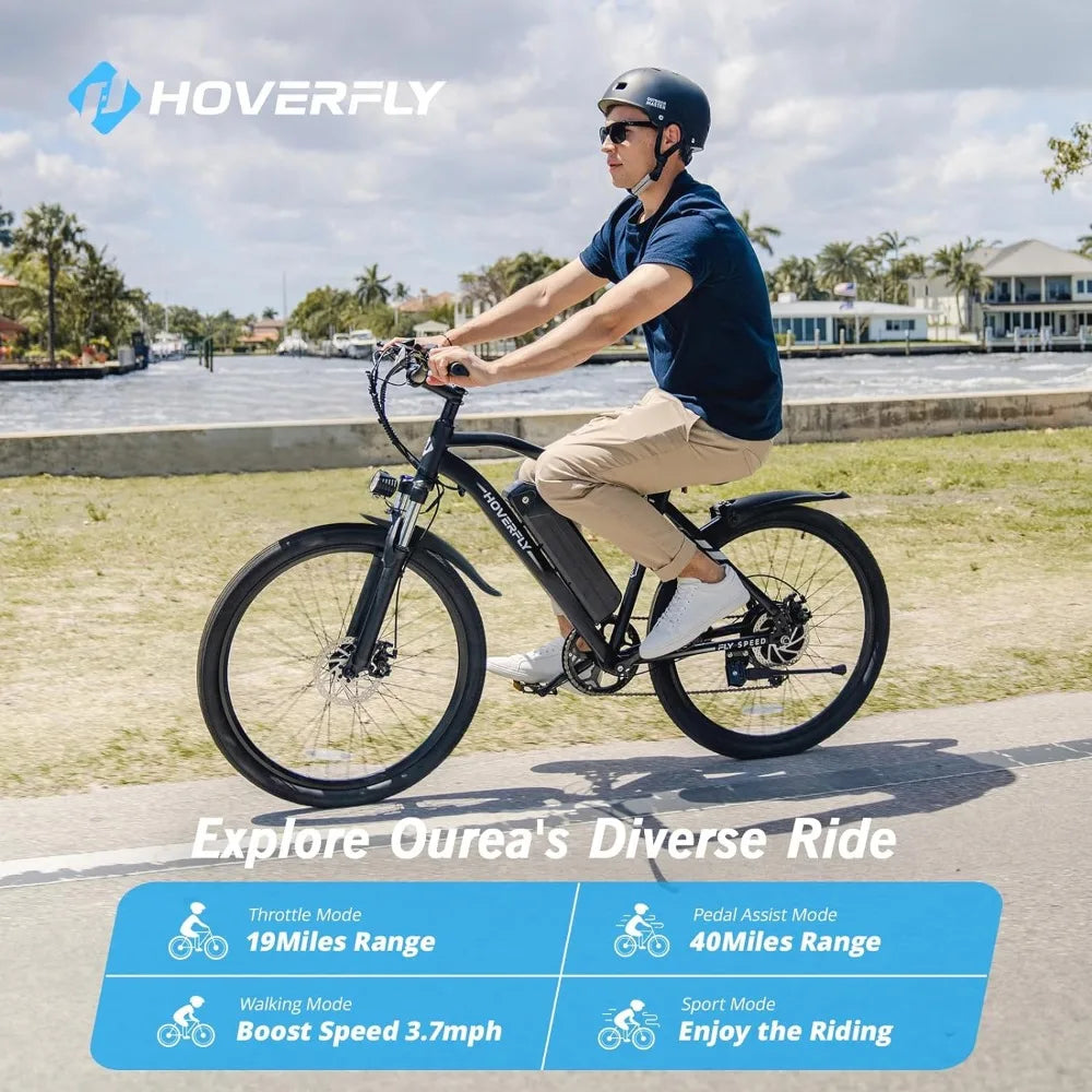 OUREA Electric Bike 26", 750W Peak Motor Mountain Ebike, Up to 40 Miles 20MPH Removable Battery