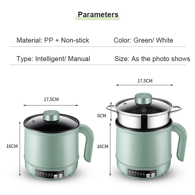 Mini Multifunction Electric Cooking Machine 1.7L Single/Double Layer Hot Pot Intelligent Electric Rice Cooker Non-stick Pan Pots