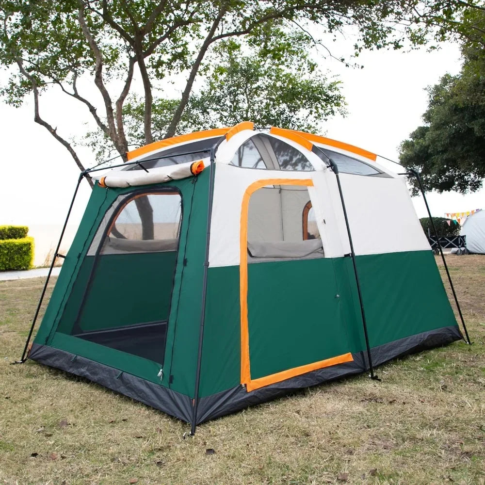 Large Tent 6 Person,Family Cabin Tents,Straight Wall,3 Doors and 3 Windows with Mesh,Waterproof,Big Tent for Outdoor Tents