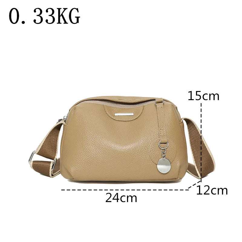 New Soft Genuine leather Large capacity Shoulder Messenger Bag Luxury Women Handbag Designer Female Cowhide  Tote For Sac A Main