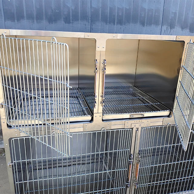 Pet stainless steel dog kennel show animal grooming dog boarding kennel cages for dog pet kennel