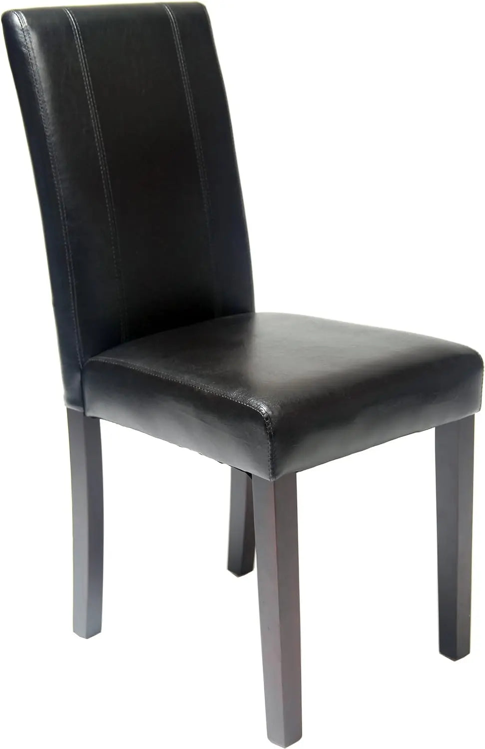 Urban Style Solid Wood Leatherette Padded Parson Chair, Black, Set of 2, Accent Dinning chair