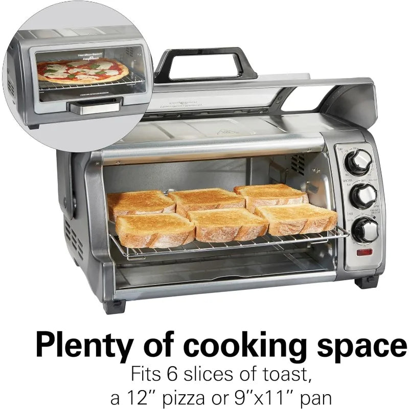 Toaster Oven Air Fryer Combo with Large Capacity, Fits 6 Slices or 12” Pizza, 4 Cooking Functions