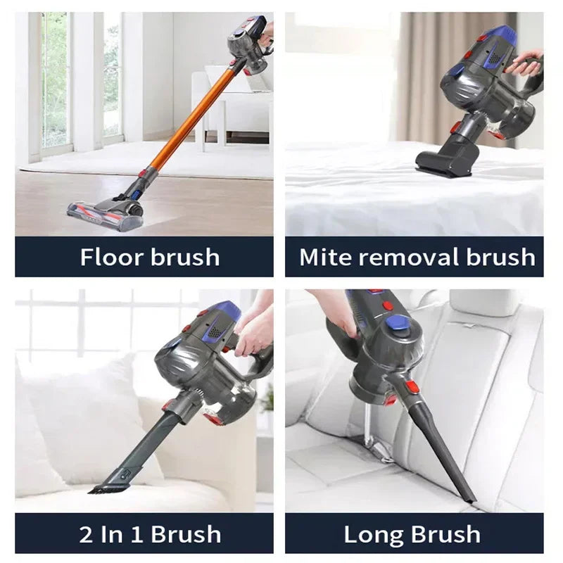 Wireless Handheld Vacuum Cleaner 12kPa Powerful Suction 150W Dual Motor LED Lighting Electric Sweeper Cordless Home Dust Cleaner