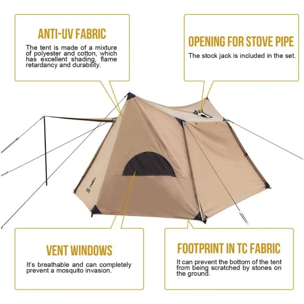 Solo Homestead TC Canvas Hot Tent with Stove Jack, Fire-Retardant Wind-Proof Durable,