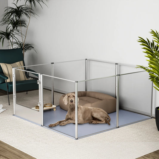 Dog Playpen Pet Pen 8 pens for Dogs Crate Cage Kennel Dog Fence Clear Dog playpen for Small, Medium Dogs Puppy and Rabbit