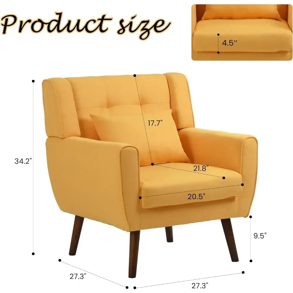 Relaxing Chair Mid Century Modern Armchair Single Sofa Chair Living Room Chairs Upholstered Comfy Accent Chairs Home Furniture