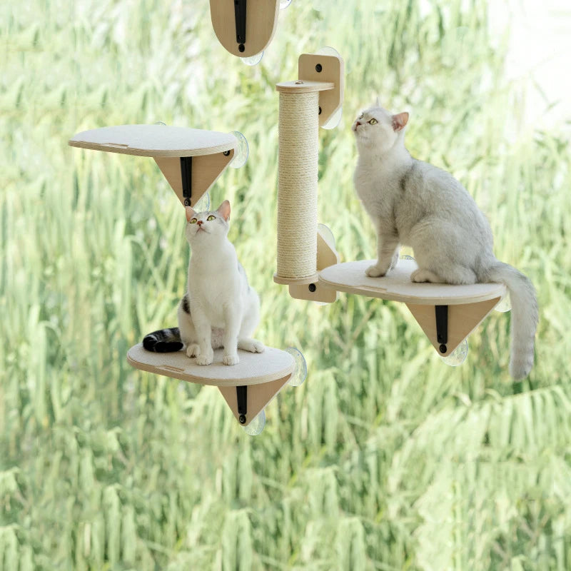 Window Cat Hammock Powerful Suction Cups Cat Scratcher Board Toys Kitty Climbing Post Tower Beds and Furniture Cat Scratch Trees