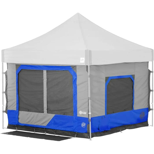 E-Z UP Camping Cube 6.4, Converts 10' Straight Leg Canopy into Camping Tent, Royal Blue (Canopy/Shelter NOT Included)