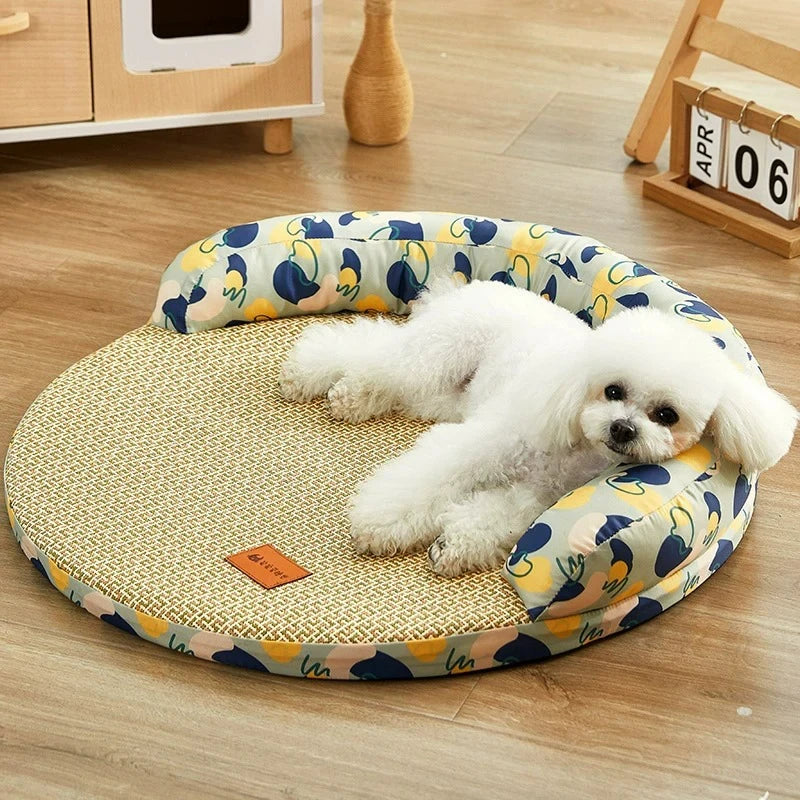 Summer Pet Dog Bed for Small Medium Dogs Breathable Cooling Dog Sleeping Mat Washable Puppy Bed Kennel Pet Supplies