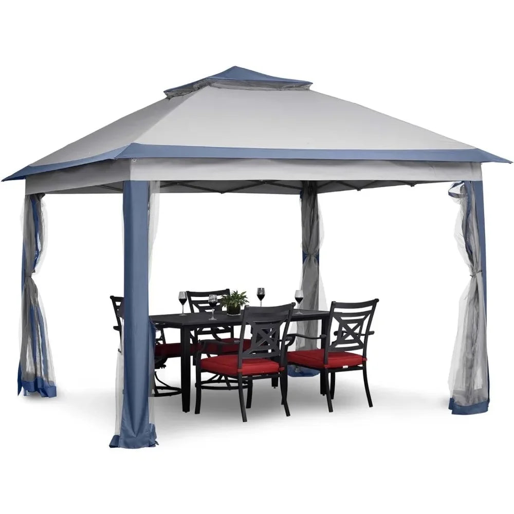 Gazebo Tent,Outdoor Tents for Parties with Mosquito Netting,11x11 FT canopy Heavy Duty Canopy Tent Patio Gazebos