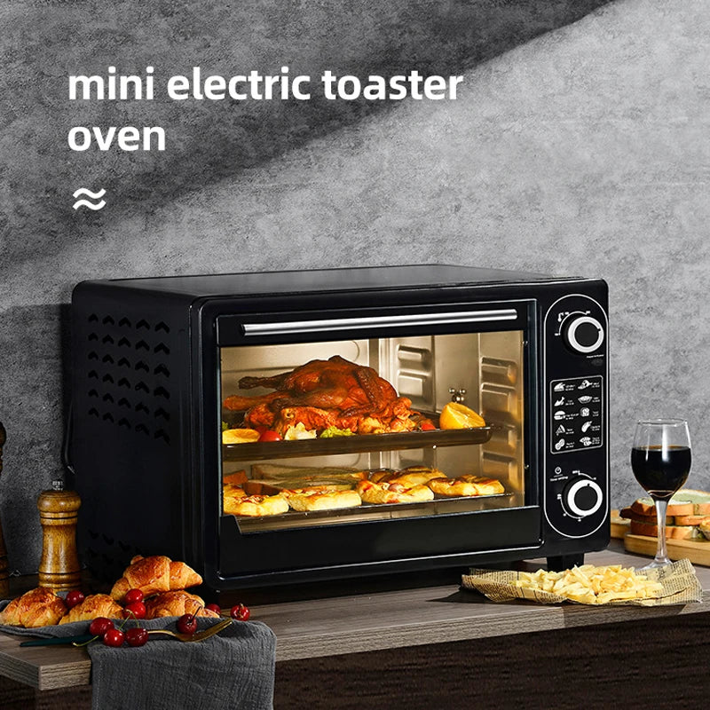 Countertop Toaster Oven,Multifunctional Electric Oven 48L Household Bakery Toaster Pizza Kitchen Appliances Electric 220V Timing