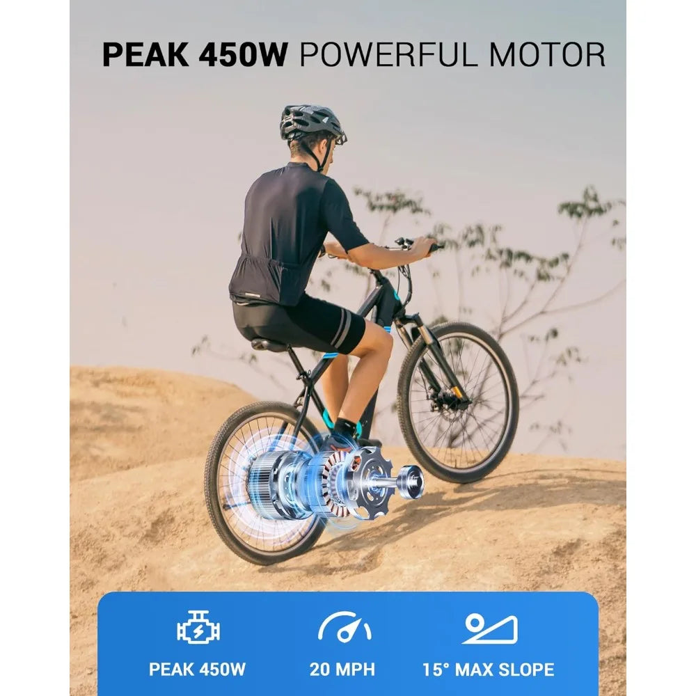 Electric Bike for Adults,Upgraded 36V/48V Built-in Invisible Removable Battery,Peak 450W/700W Brushless Motor Electric Mountain