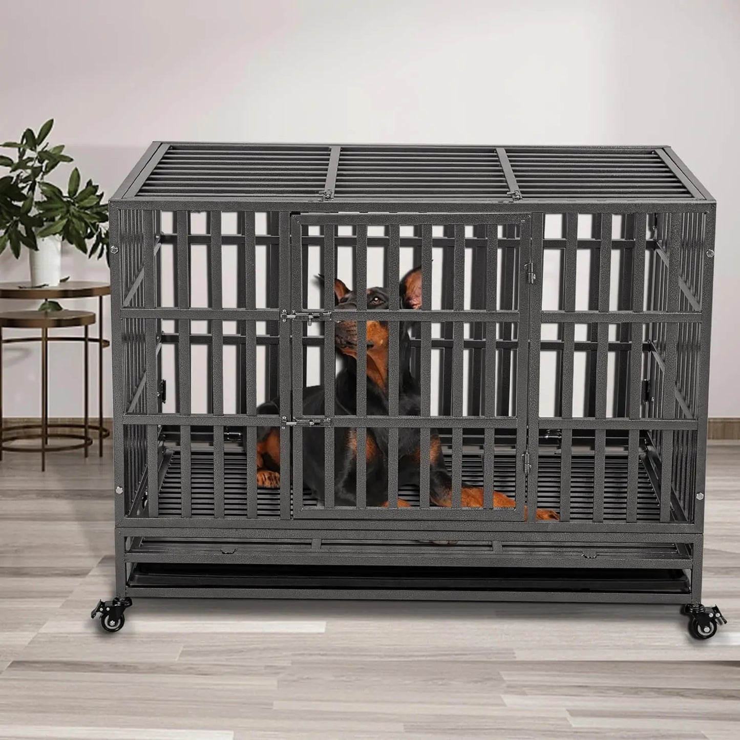 Double Door, and Removable Tray - Escape-Proof Kennel for Large Dogs with High Anxiety - Extra Large XL XXL Size