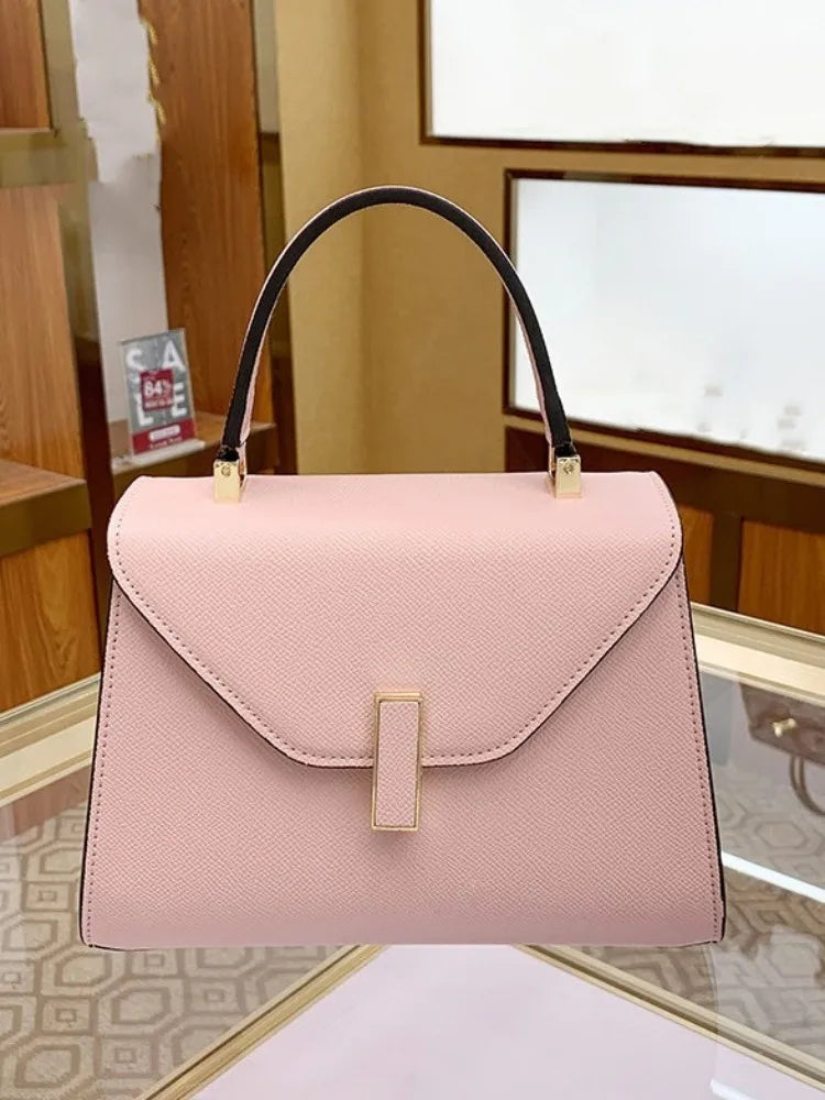 Office Ladies Pu Leather Totes Handbag Fashion Design Messenger Bag Women Hasp Shoulder Bags Elegant Flap Single Crossbody Bags