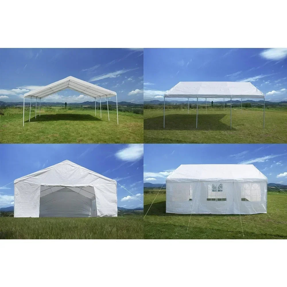 Canopy Tent 20x20 for Parties Heavy Duty Carport Large Portable Garage for Wedding, Party, Carport,Outdoor Activities ,White