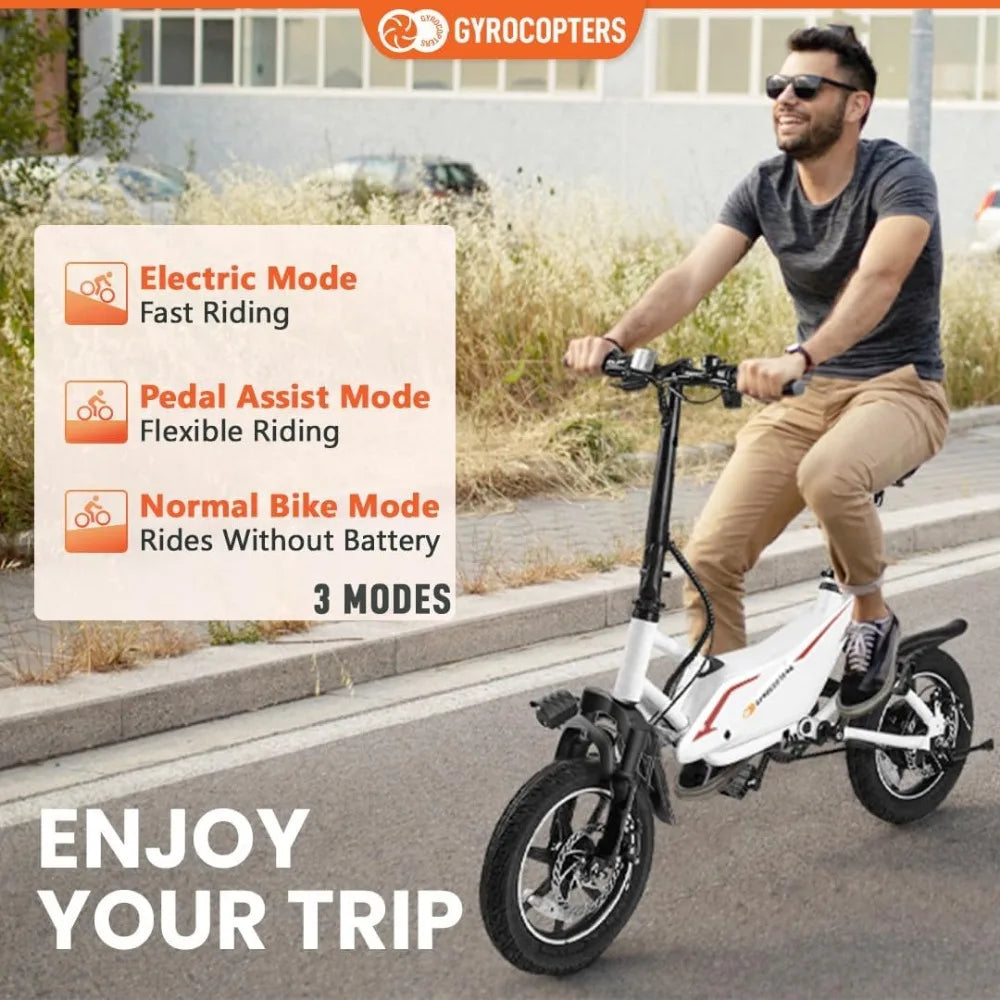 Frost Electric Bike for Adults/Teens 13+ | UL2849 Safe Folding Ebike 350W Brushless Motor | 14-inch Tires Compact Bike