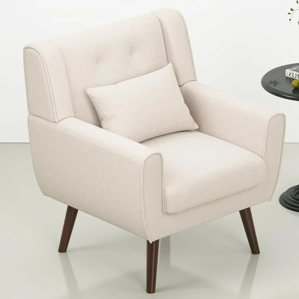 Relaxing Chair Mid Century Modern Armchair Single Sofa Chair Living Room Chairs Upholstered Comfy Accent Chairs Home Furniture