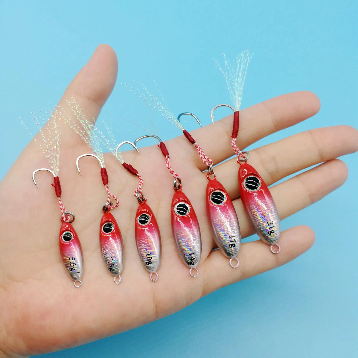 HOOFISH 20PCS/LOT Mini Metal Jig Fishing Lure  5.5g/7.5g/10g/14g/17g/21g Jigging Spoon  Artificial Bait Jigging  Fishing Tackle