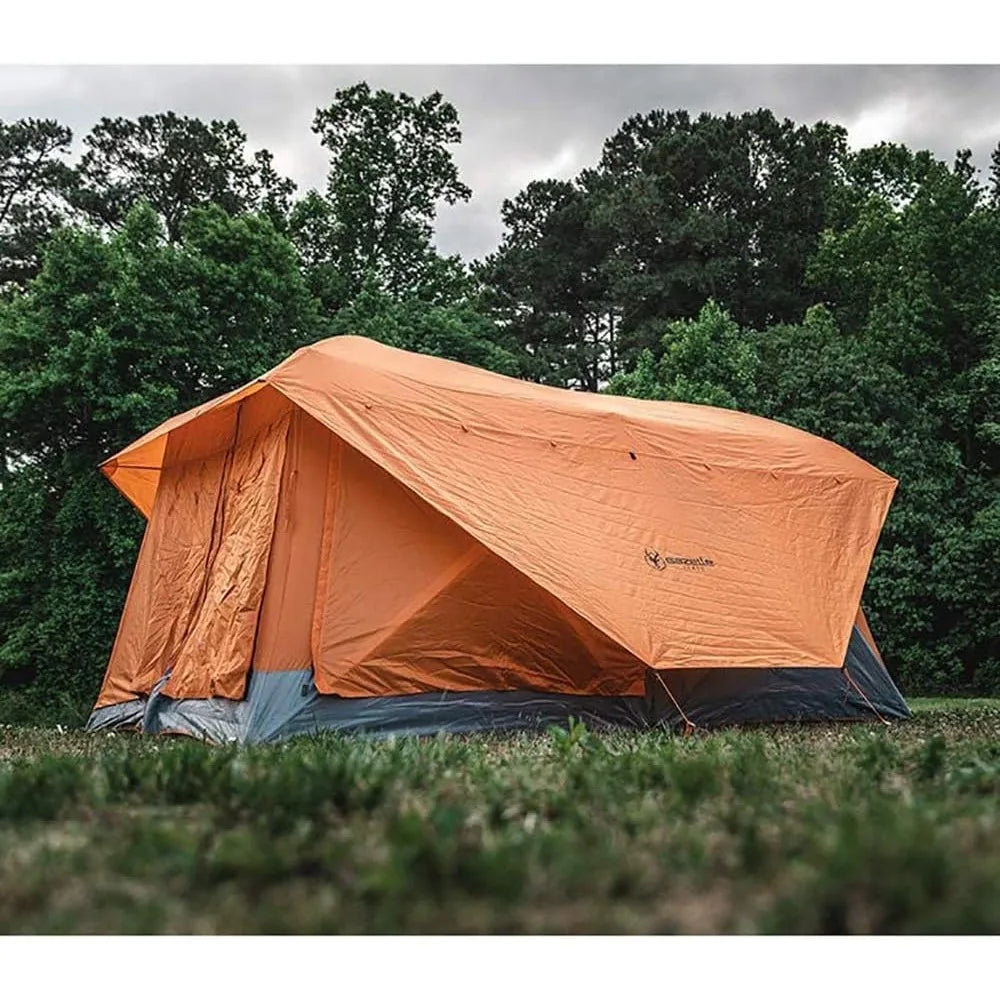 Gazelle T4 Plus Extra Large 4 to 8 Person Portable Pop Up Outdoor Shelter Camping Hub Tent, Orange