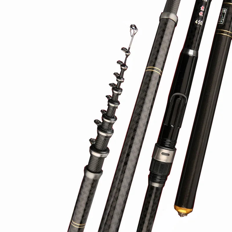 Rocky Fishing Rod Ultralight Weight Spinning Fishing Rod Carbon Fiber 3.6M 4.5M 5.4M 6.3M 7.2M Fishing Rod Tackle Carp Stream