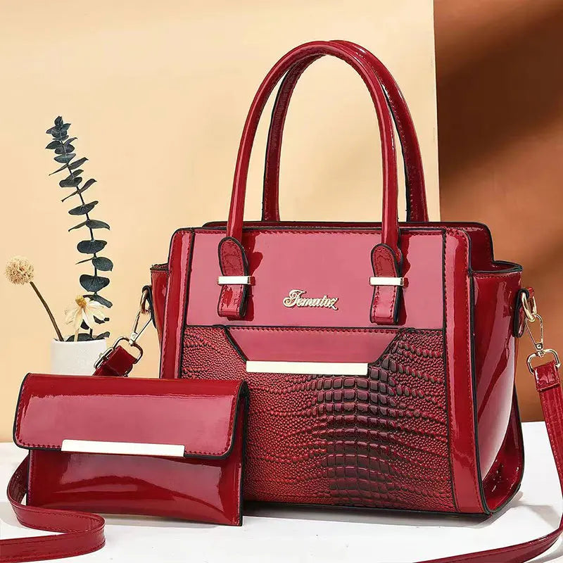 Large capacity crocodile print handbag mother bag women's bag high quality shoulder tote bag