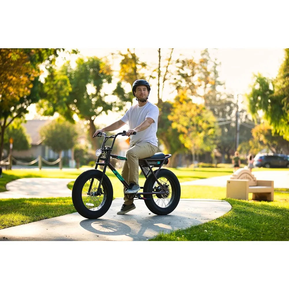 Rambler 20 – Class 2 Adult Electric Bike with Retro Style, Up to 19.9 MPH, Up to 16.6 Miles of Range, 500-Watt Rear