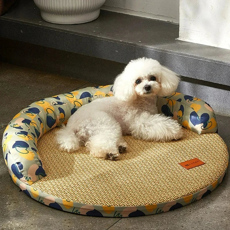 Summer Pet Dog Bed for Small Medium Dogs Breathable Cooling Dog Sleeping Mat Washable Puppy Bed Kennel Pet Supplies