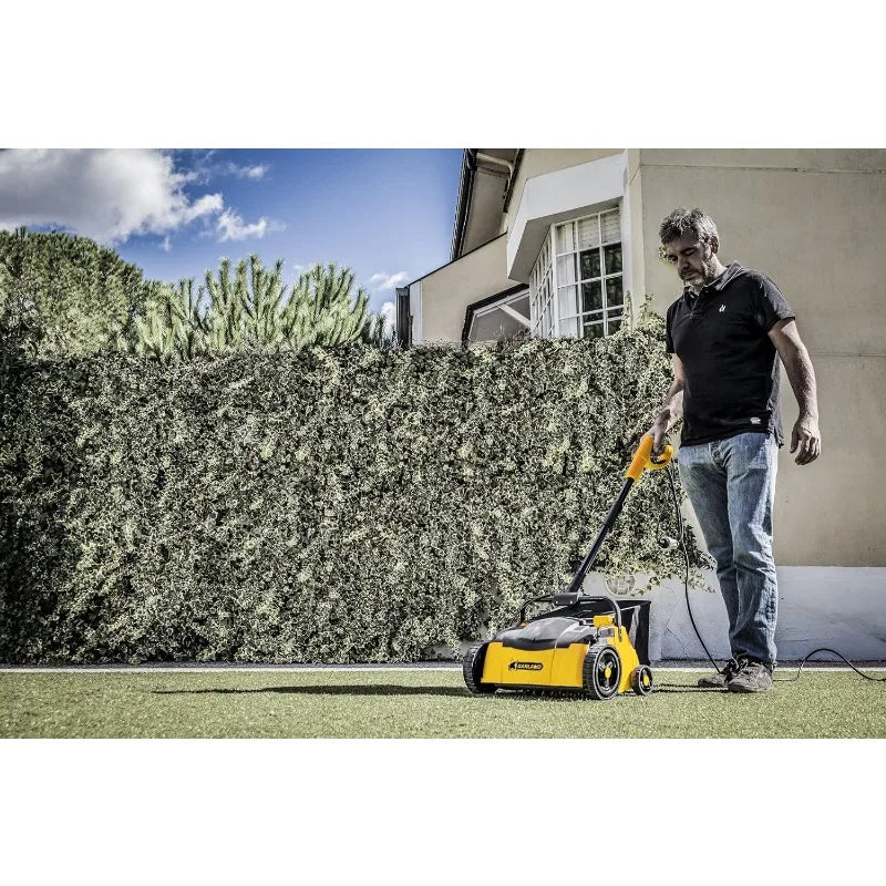 Corded Electric Comber and Sweeper for Artificial Grass -Power Broom 1,400 W, 19.8 pounds Weight, and a 25 l Collection Bag.