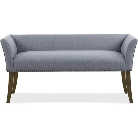 Madison Park Welburn Upholstered Tufted Entryway Accent Bench with Back, Nailhead Trim, and Padded Seat Mid-Century Modern