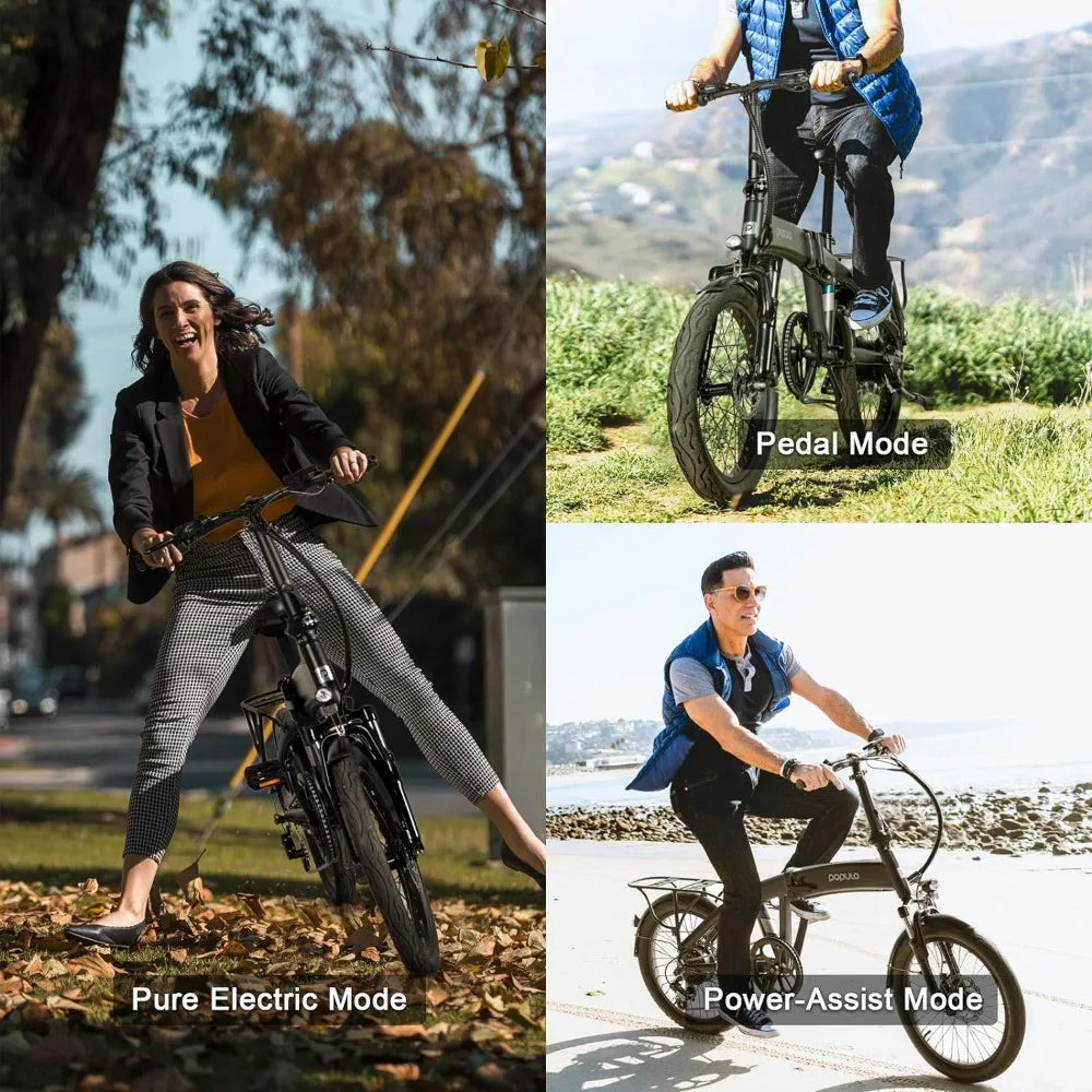 Folding Electric Bike for Adults, 250W 36V Electric Bicycle with Removable Battery, Lightweight Aluminum Ebike